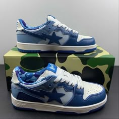 Bape Sta Low Unisex All Blue Embroidery Logo Unisex Shoes Welcome To My Closet, All My Closet Items Are Brand New, Unused And Shipped In Packaging. Brand: Bape Unisex Sneakers The Sizes Listed Are Still Available Eu 37.5 (Men's 5 Or Women's 6.5) Eu 38 (Men's 5.5 Or Women's 7) Eu 38.5 (Men's 6 Or Women's 7.5) Eu 39 (Men's 6.5 Or Women's 8) Eu 40 (Men's 7 Or Women's 8.5) Eu 40.5 (Men's 7.5 Or Women's 9 Eu 41 (Men's 8 Or Women's 9.5) Eu 42 (Men's 8.5 Or Women's 10) Eu 42.5 (Men's 9 Or Women's 10.5) Blue Bape Shoes, Blue Star Shoes, Shoes Bape, Bape Shoes, Bape Sneakers, Bape Sta, Nike Shoes Women Fashion, Pretty Sneakers, Pretty Shoes Sneakers