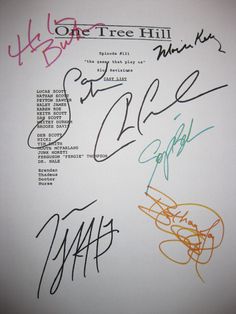 several autographs are on top of a piece of paper