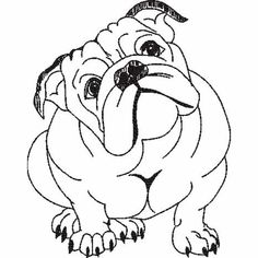 a drawing of a pug dog sitting down with its tongue out and eyes wide open