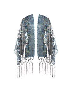 PRICES MAY VARY. Material: high quality polyester fabric with sequins, fringed and embroidery decoration. Size: 63" x 22.8" ( length of fringe not included ) ; Length of fringe: 8.3"; One size fits most. Design: see-through evening shawl; sequined embroidery flower and peacock pattern; open front design; complete with braided fringe. This chiffon and peacock wrap with blinking decorative sequins can match perfectly with your 1920s flapper outfit, charming with any other types of dresses, sweater 1920s Shawl, Pashmina Shawl Wedding, Flapper Outfit, Peacock Embroidery, Braided Fringe, Cape Wedding, Shawl Wedding, Embroidery Decoration, Evening Shawls