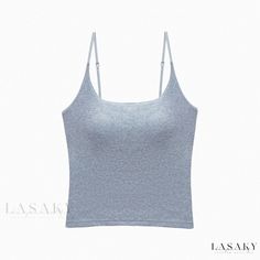 Lasaky - Premium Upgrade Cotton Camisole with Built-in Bra, Ideal for Layering and Basic Top Cotton Camisole, Stunning Tops, Embroidered Collars, Backless Top, Yoga Tops, Sweet Style, Color Shorts, Basic Tops, Knit Vest