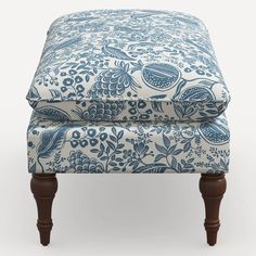 Rifle Paper Co. x Cloth & Company Flora Bench & Reviews | Birch Lane Regency Decor, Anna Bond, Skyline Furniture, Family Furniture, Blue Wood, Decor Essentials, Kitchen Mirror, Signature Print, Floor And Wall Tile