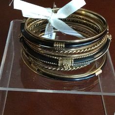 Nwt 8” Circumference Indian Bangle Bracelets, Statement Cuff Bracelet, Black Bangle, Amrita Singh, Brass Bangle, Bangles Indian, Bangle Bracelet Set, Stone Bangle, Stacked Bangles