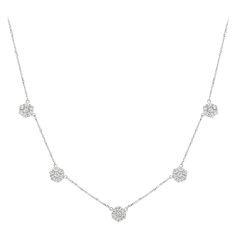 2.01 Carat Diamond Necklace G SI 14K White Gold 100% Natural Diamonds, Not Enhanced in any way Round Cut Diamond by the Yard Necklace 2.01CT G-H SI 14K White Gold, Pave style 3.70 gram 5/16 inches in height 35 stones ALL OUR ITEMS ARE AVAILABLE TO BE ORDERED IN 14K WHITE, ROSE OR YELLOW GOLD UPON REQUEST. All Chains of Pendants and Necklaces Can be Requested in 16'' or 18'' Length. . This item is proudly handcrafted in the USA. Perfect gift on any occasion. This Item has passed highest quality i