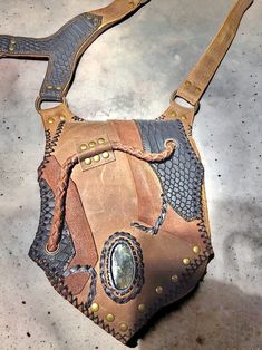 a handbag made out of old leather