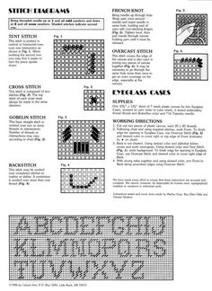 a cross stitch pattern with instructions to make it