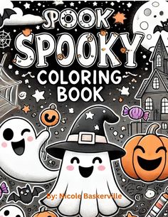 the spooky coloring book is filled with cute ghost and pumpkins for halloween