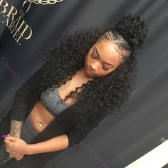 braided hairstyle deep curls use code ”dwhunt10” for 10% off on luvmehair.com Weave Hairstyles Braided, Crochet Hairstyles, Luxy Hair, Pelo Afro, Feed In Braid, Crochet Braids Hairstyles, Girls Braids, Cornrow Hairstyles, Crochet Braids