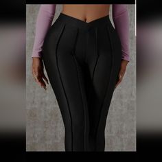 Seam Leggings Trendy Tight Bottoms For Club, Trendy Tight Pants For Club, Trendy Tight Club Pants, Trendy Fitted Leggings For Club, Trendy Fitted Club Leggings, Chic Stretch Leggings For Club, High Waist Solid Color Club Pants, Solid High Waist Pants For Club, Casual Solid Color Bottoms For Club