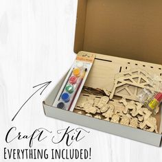 the craft kit is packed in a box