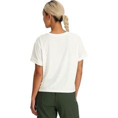 The Essential Boxy Tee's soft, recycled materials are comfortable, lightweight, and moisture-wicking, featuring UPF 30 protection for everyday wear. Sporty Relaxed Fit Top For Outdoor, Sporty Top With Relaxed Fit For Outdoor, Relaxed Fit Athleisure Top For Outdoor, Athleisure Relaxed Fit Top For Outdoor, Casual Breathable Eco-friendly Tops, Casual Breathable Tops In Recycled Polyester, Relaxed Fit T-shirt For Outdoor Activities In Athleisure Style, Athleisure T-shirt For Outdoor Activities With Relaxed Fit, Athleisure T-shirt For Outdoor Activities, Relaxed Fit