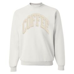 Indulge in the cozy comfort of our 'Coffee' PUFF Crewneck Sweatshirt. This sweatshirt features a playful and stylish design that showcases your love for coffee. Perfect for lounging or running errands, this sweatshirt will keep you warm and cozy while also making a statement. Pick Your Favorites! Mix & Match Sweatshirt & PUFF Colors to Make It Yours™ What’s a Puff Print? The PUFF print era is like a tactile revolution in fashion. It's not just about what you see; it's about what you can touch and feel. It’s a 3D print that Pops! It's like wearable art that make people want to touch it! Everyone will be asking you where you got it! Choose your Puff Color and we’re ready start working on sending one to you! Comfortable White Sweatshirt For Leisure, Comfortable White Leisure Sweatshirt, Cream Letter Print Sweatshirt For Loungewear, Comfortable Graphic Print Sweatshirt For Leisure, Coffee Long-sleeve Sweatshirt For Winter, Cozy Sweatshirt With Text Print, Cozy Sweatshirt With Text Print For Loungewear, Cozy Text Print Sweatshirt For Loungewear, Comfy Cozy Fit Sweatshirt For Leisure