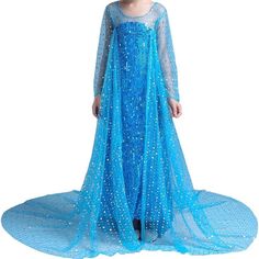 New Frozen Elsa Sparkly Costume Dress Deluxe Comes Complete With Accessories. Gorgeous Princess Elsa Dress. New/Open Box (Taken Out Of Package To Display And Photograph Spectacular, Lovely Dress Includes Gloves, Jewelry, Hair Braid, Tiara, Wand Size 140cm On Tag; According To Chart This Is Equivalent To A Us Size 8-10(I Included Chart From Website) Label On Bag Recommends This Size For 6-7 Year Olds Feel Free To Check Out My Other Listings As I Have Other Frozen Themed Dresses And Wigs. Beautifu Blue Sequined Princess Dress For Dress-up, Blue Sequin Dress For Fancy Dress, Blue Sequin Dress For Fancy Occasions, Blue Long Sleeve Princess Dress For Fancy Dress, Blue Long Sleeve Christmas Dress, Light Blue Long Sleeve Princess Dress For Party, Long Sleeve Light Blue Princess Dress For Party, Light Blue Long Sleeve Princess Party Dress, Long Sleeve Light Blue Princess Party Dress