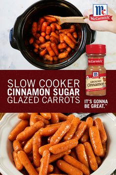 slow cooker cinnamon sugar glazed carrots in a crock pot and it's gone to be great