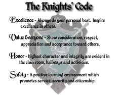 the knights code is written in black and white