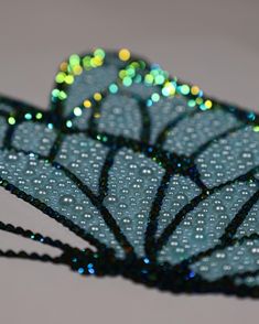 a close up view of a butterfly's wing