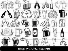 beer glasses and mugs clip art