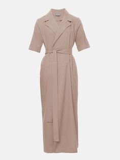 Linen wrap midi dress :: LICHI - Online fashion store Wraparound Dress, Organza Sleeves, Wrap Around Dress, Purple Mini Dresses, Wrap Midi Dress, Online Fashion Store, Swimwear Shorts, Midi Dress With Sleeves, Denim Jackets