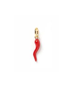 PEPPER CORNICELLO CHARM - Mabel Love Co - Jewelry Red Dangle Charm Necklaces, Red Pendant Charm Necklace, Red Good Luck Charm Necklaces, Red Charm Necklaces For Good Luck, Trendy Red Pendant Charm Necklace, Trendy Red Pendant Charm Necklaces, Red Charm Necklace With Lobster Clasp, Red Dangle Charm Necklaces With Lobster Clasp, Red Dangle Charms With Lobster Clasp