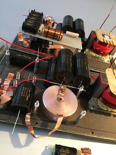 many different types of electronic components are connected together