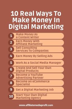 the top ten ways to make money in digital marketing