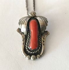 Chain unclasped is 18" and clasped is 9".  Hand carved and signed by artist. Red Coral Necklace, Wedding Necklaces, Coral Necklace, May 2023, Wedding Jewellery Necklace, Necklace Vintage, Red Coral, Wedding Necklace, Vintage Necklace