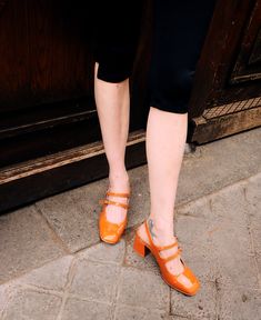 Orange Leather Open Heel Mary Jane with 6.5 cm heels - Timeless and Stylish We believe femininity and comfort can coexist in shoes.We believe in creating items that elevate your wardrobe not just add onto it. Made from premium  leather with 2 adjustable buckle. It's perfect for summer days, for early autumn. The sleek design includes a comfortable 6.5 cm heel, ensuring all-day comfort without sacrificing style. Soft and effortlessly chic, these Mary Janes transition seamlessly from casual to spe Shoes Mary Janes, Mary Janes Shoes, Womens Mary Janes, Mary Jane Shoes Womens, Shoes Handmade, Early Autumn, Open Toed Heels, Slingback Shoes, Mary Jane Heels