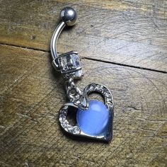 Brand New Surgical Steel Still In Package Trendy Blue Heart-shaped Jewelry, Trendy Blue Jewelry With Heart Charm, Adjustable Blue Jewelry For Valentine's Day, Nickel-free Blue Heart-shaped Jewelry, Button Rings, Belly Ring, Ring Color, Belly Rings, Blue Heart