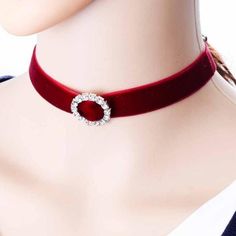 Chokers are all the rage and this red velvet beauty won't disappoint. Delicate and lovely. Perfect for most any occasion. Features an adjustable clasp closure. Trendy Red Party Choker, Trendy Red Choker For Party, Trendy Red Choker As Gift, Elegant Red Choker For Valentine's Day, Elegant Red Choker As Gift, Elegant Red Choker For Gift, Red Choker For Valentine's Day, Red Round Choker, Red Round Choker As Gift