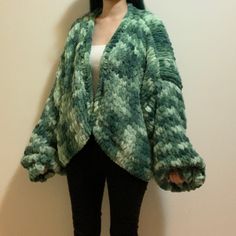 Cozy Textured Knit Green Cardigan, Cozy Green Textured Knit Cardigan, Green Knitted Cozy Cardigan, Cozy Hand-knitted Green Sweater, Cozy Hand Knitted Green Sweater, Cozy Green Knitted Cardigan, Cozy Green Knitted Outerwear, Green Soft Knit Outerwear, Green Soft Knit Sweater Coat