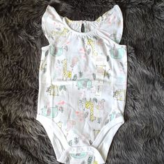 Infant Girls 24 Months Short Sleeve Bodysuit 100% Cotton Summer Cotton Stretch Onesie, Printed Cotton Short Sleeve Bodysuit For Summer, Cute Stretch Onesie For Summer, Cute Stretch Summer Onesie, Playful Printed Bodysuit For Playtime, Cute Printed Bodysuit For Playtime, Playful White Short Sleeve Bodysuit For Spring, Cute Stretch Bodysuit For Playwear, Casual Printed Bodysuit For Playtime