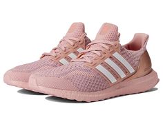 adidas Running Ultraboost 5.0 - Women's Shoes : Wonder Mauve/White/Acid Red : Give your best performance when you train with adidas Running Ultraboost 5.0. Textile and synthetic upper. Textile lining and insole. Removable insole. Sock-like fit. Fitcounter heel counter. Lace closure. Pull tab. Brand tag at the tongue. Synthetic sole. Imported. Measurements: Weight: 10 oz Product measurements were taken using size 8.5, width B - Medium. Please note that measurements may vary by size. Weight of foo New Balance Cushioned Running Shoes For Training, New Balance Training Shoes With Cushioned Footbed, New Balance Training Running Shoes With Cushioned Footbed, Pink Athletic Fit Running Shoes With Boost Midsole, Training Sneakers With Boost Midsole, Pink Athletic Sneakers With Boost Midsole, Athletic Fit Pink Sneakers With Boost Midsole, New Balance Running Shoes With Boost Midsole For Sports, Athleisure Running Shoes With Boost Midsole