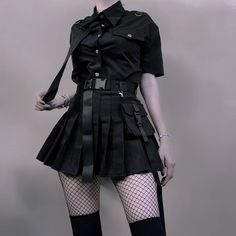 Size:?Asian Size S-XL(US Size XS-L) 
Sku: S074 Outfits Oc, Baggy Outfit Ideas, Kpop Concert Outfit, Terraria, Pleated Skirts, Alt Fashion, Goth Outfits, Feminine Outfit, Edgy Outfits