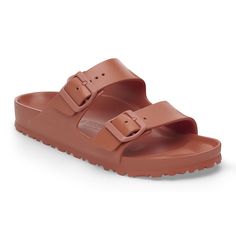 Our best-selling sandal in an ultra-lightweight style. The Arizona EVA sandal is made from water-friendly material giving you a flexible design built on the contoured footbed you love most. The perfect throw-and-go style for everything from the pool to post-workout. Contoured footbed for legendary BIRKENSTOCK® support Made from single piece of EVA Water-friendly lightweight & flexible Two adjustable straps with pin buckles Made in Germany Brown Birkenstock, Birkenstock Arizona Eva, Arizona Eva, Two Strap Sandals, Cork Sandals, Boys Sandals, Men Suede, Suede Fashion, Strap Wedge