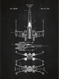 an airplane is shown in black and white with blueprints on the bottom half