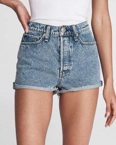 Meet the short you'll be wearing all summer long. Maya is the perfect high rise, super-short with a button fly and a cutoff hem. Most flattering. Most fun. rag & bone Women's Relaxed Fit Light Indigo Jean Short | Calypso, 30 (also in 23,24,25,26,27,28,29,31,32) Spring Day Out Jean Shorts, Trendy High Rise Jean Shorts For Summer, Summer Jean Shorts For Day Out, Jean Shorts For Summer Day Out, Trendy High Rise Shorts For Summer, High Waist Relaxed Fit Jean Shorts For Summer, Relaxed Fit High Waist Jean Shorts For Summer, Relaxed Fit High-waisted Jean Shorts For Day Out, Summer Shorts With Frayed Hem And Relaxed Fit