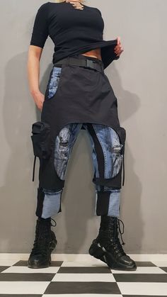 "Extravagant Denim Pants, Casual Denim Harem Pants, Painted Streetwear Pants, Loose Denim, Women Denim Harem  Extravagant designs and high quality fabrics!  Materials & Care Denim, Cotton, Elastane Hand wash at low temperatures. Do not machine dry. Do not iron. Do not dry clean!  Sizing We can make your piece from XS to 5XL! Everything in the shop can be also made according to your measures free of charge!  Shipping ✈ Ready to ship The time I need to prepare an order for shipping varies. For det Denim Trousers Women, Moda Denim, Boyfriend Pants, Streetwear Pants, Casual Denim Pants, Pants Denim, Mode Jeans, Pants Loose, Upcycled Fashion