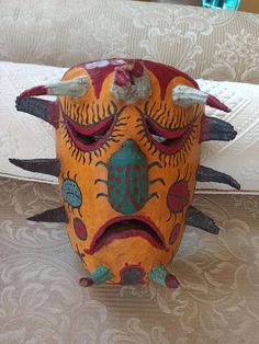 Beautiful Mexican Folk Art Mask - Etsy Traditional Masks And Prosthetics For Festivals, Handmade Traditional Mask, Traditional Festival Masks And Prosthetics, Traditional Carnival Masks And Prosthetics, Mexican Masks, Mouth Painting, Devil Mask, Mexican Mask, Art Mask