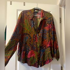 Never Been Worn, New Without Tags! Farm Rio Long Sleeve Button Up Shirt. Originally $165. Multicolor Vibrant Print Button-up Shirt, Multicolor Long Sleeve Tops With Button Closure, Vibrant Print Long Sleeve Shirt For Fall, Multicolor Long Sleeve Shirt With Vibrant Print, Colorful Long Sleeve Vibrant Blouse, Long Sleeve Shirt With Vibrant Print For Fall, Multicolor Button-up Blouse With Button Closure, Multicolor Button-up Top For Fall, Multicolor Vibrant Print Button-up Blouse