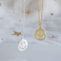 Cute smiley face charm necklace.  Spread a little happiness as you can't help but smile when you see this happy smiling face charm! Maybe you'll wear this necklace as a reminder to smile and have fun, as a smile can be powerful and contagious and spread joy and happiness a long way.  This smiley face necklace also makes a great gift for a loved one or friend and there are a range of inspirational message cards that can be included with the necklace, such as: When you're smiling the whole world smiles with you I can't help but smile when I think of you Smile big laugh often Don't forget to smile today And if you have your own smile quote, drop me a message and I will create a personalised card for you.  This gorgeous and fun smiley face necklace is available in Sterling Silver or Sterling S Playful Smiley Face Jewelry For Everyday, Minimalist Smiley Face Jewelry For Everyday, Playful Smiley Face Jewelry For Gifts, Cheerful Smiley Face Jewelry For Everyday, Cheerful Smiley Face Jewelry As Gift, Smiling Emoji, Smiley Face Necklace, Cute Smiley Face, Dont Forget To Smile