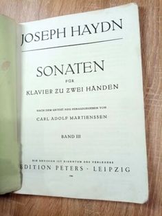 Vintage-Joseph-Haydn-Sonaten-Fur-Klavier-Zu-Zwei-Handen-Band-III-1937-Leipzig Industrial Art, Decor Furniture