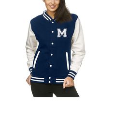 🔥 Bright prospects for old schoolers🔥 💋 This loosely cut college jacket from EZYshirt is particularly impressive because of its authentic look: but also because of the selection of great colors! 💋 Personalize your baseball jacket with initials or numbers.💋 💋 You can also receive the jacket without personalization 💋 Cool college style for the transitional period Varsity Jacket With Team Name For Game Day, Game Day Varsity Jacket With Team Name, Game Day Long Sleeve Varsity Jacket With Team Name, Varsity Outerwear With Letter Print And Crew Neck, Blue Cotton Varsity Jacket With Letter Print, College Outerwear For Sports Season, White Cotton Varsity Jacket With Baseball Collar, Blue Collegiate Style Varsity Jacket For Sports Events, Blue Collegiate Varsity Jacket For Sports Events