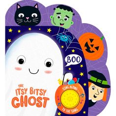 an image of a ghost with other halloween characters around it