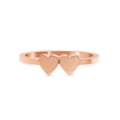 This uniquely shaped double heart ring is composed of 14K solid gold & can be finished with any double initials in any font style desired. Either way, with or without engraving this ring will be a great addition to your collection. NOTE: Please indicate the specific font name in the "Notes" section upon checkout, if you wish to have this item engraved. Ring Dimensions: Double Heart Surface: approximately 9mm (w) x 5mm (h) Inner Band Ring Thickness: approximately 1.55mm Metal Finish: High Shi Word Ring, Double Heart Ring, Engraved Ring, Initial Ring, Monogram Styles, Solid Gold Rings, Double Heart, Affordable Gifts, Font Style