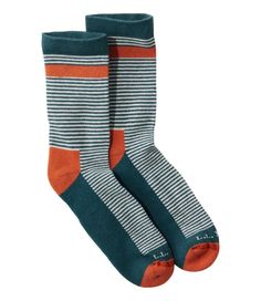 Our coziest everyday socks provide the right amount of cushion for all-day comfort. 59% cotton, 36% nylon, 5% spandex. Machine wash and dry. Comfortable cotton blend features a touch of built-in stretch. Light cushion at bottom of foot for added comfort. Imported. | Adults' Wicked Soft Cotton Socks, Micro Stripe, Cotton/Nylon Stripe Socks, Striped Socks, Real Style, Cotton Socks, Casual Socks, Ll Bean, Men's Accessories, L L Bean, Mens Socks