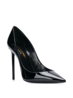 Pointy Heels, Shoes Heels Classy, Heels Classy, Black Stilettos, Patent Shoes, Pointed Heels, Saint Laurent Shoes, Patent Leather Pumps, Stiletto Pumps