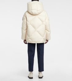 Valentin Reversible Puffer Jacket in Multicoloured - Loro Piana | Mytheresa Winter White Nylon Puffer Outerwear, Luxury Nylon Outerwear With Detachable Hood, Winter White Duck Down Puffer Outerwear, Oversized Winter White Puffer Jacket, Luxury Down Outerwear With Pockets, Luxury Duck Down Outerwear With Detachable Hood, Luxury Winter Quilted Down Jacket, Luxury Down Quilted Jacket For Winter, Luxury Down Quilted Winter Jacket