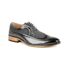 Gino Vitale Men's Wing Tip Brogue Two Tone Shoes Size: 7.5.  Color: Gray.  Gender: male.  Age Group: adult. Business Lace-up Shoes With Round Toe And Perforations, Business Oxfords With Perforations And Round Toe, Wingtip Dress Shoes With Perforations For Business, Masculine Leather Wingtip Shoes With Textured Sole, Masculine Slip-on Dress Shoes With Brogue Detailing, Formal Oxford Shoes With Perforations, Business Dress Shoes With Perforations, Wingtip Oxford Shoes With Perforations, Business Lace-up Dress Shoes With Perforations