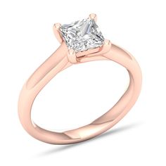 a princess cut diamond engagement ring in rose gold