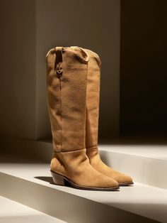 Archer Western Boot | Banana Republic Tall Brown Suede Boots, Tall Western Boots, Banana Republic Boots, Tall Western Boot, High Arches, Suede Cowboy Boots, Camel Boots, Brown Suede Boots, Walk In My Shoes